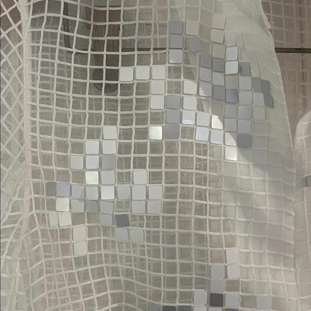 AKRIS Punto netted mesh sequin daffodils tunic si… - image 3